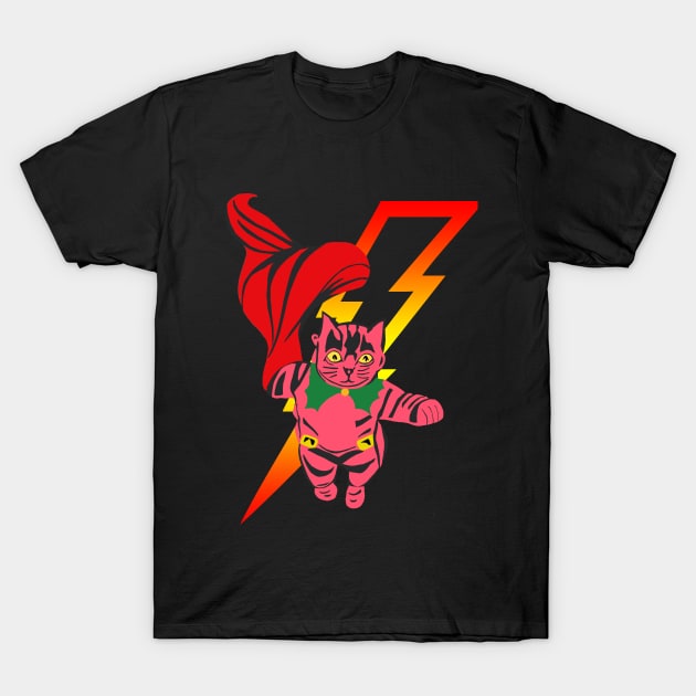 Flying Pink Kitty T-Shirt by CartWord Design